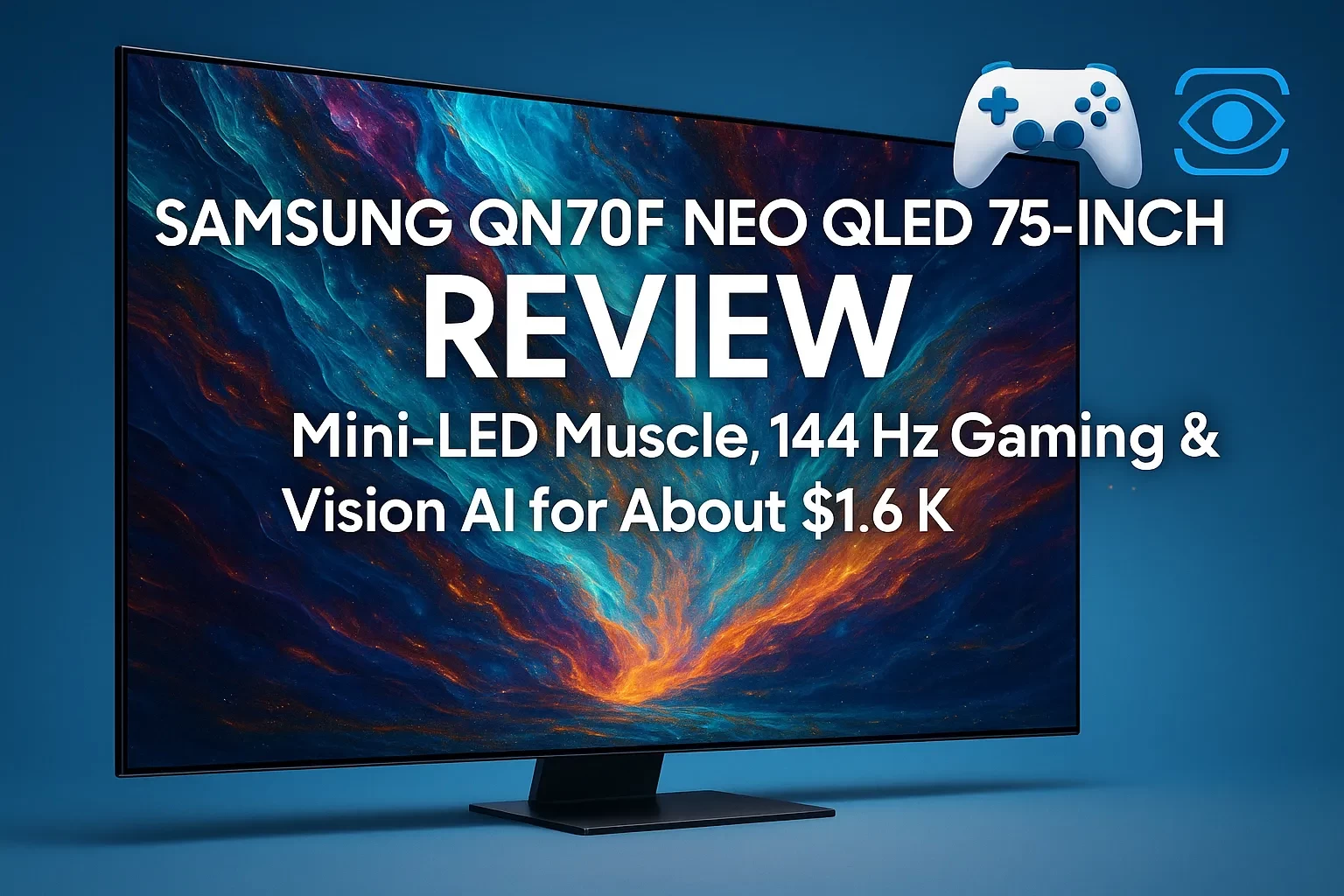 Samsung QN70F Neo QLED 75-Inch (2025) Review — Mini-LED Muscle, 144 Hz Gaming & Vision AI for About $1.6 K